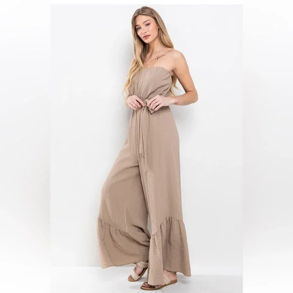 Off Shoulder Wide Leg Jumpsuit - Picture 5 of 5